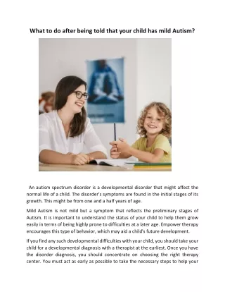 what to do after being told that your child