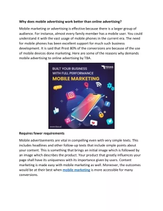 why does mobile advertising work better than