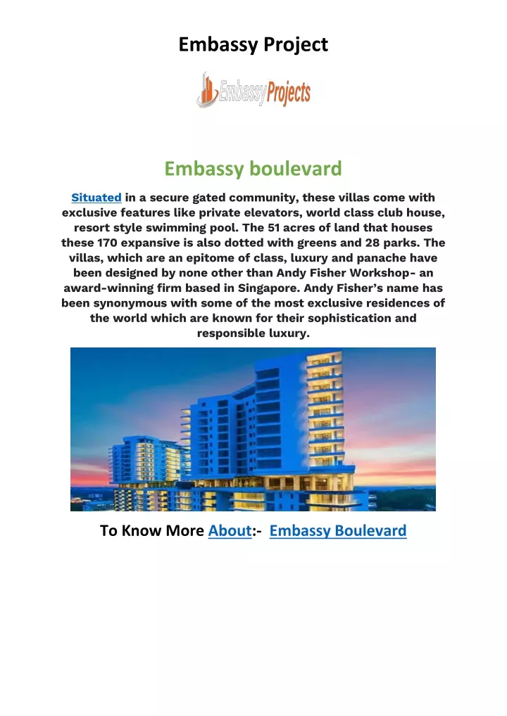 embassy project