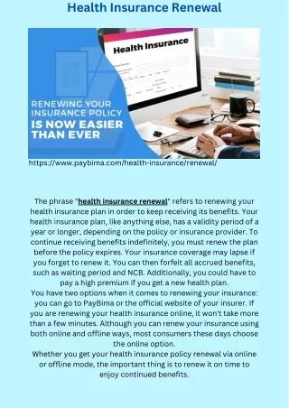 Health Insurance Renewal