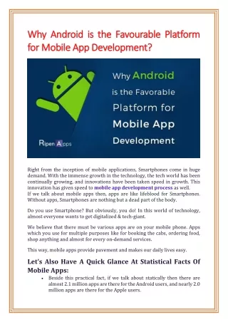 why android why android is the for mobile