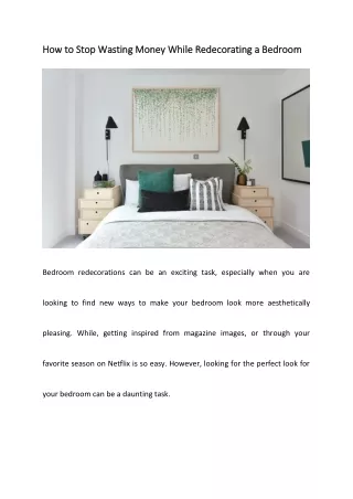 How to Stop Wasting Money While Redecorating a Bedroom