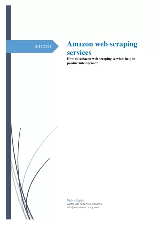Amazon web scraping services