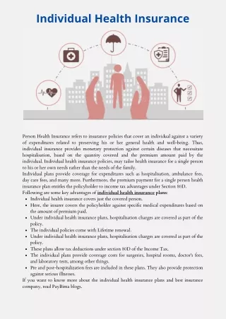 Individual Health  Insurance