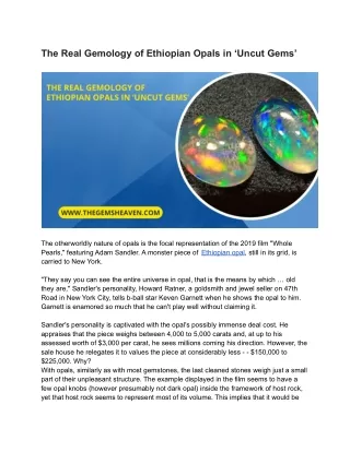 The Real Gemology of Ethiopian Opals in ‘Uncut Gems’