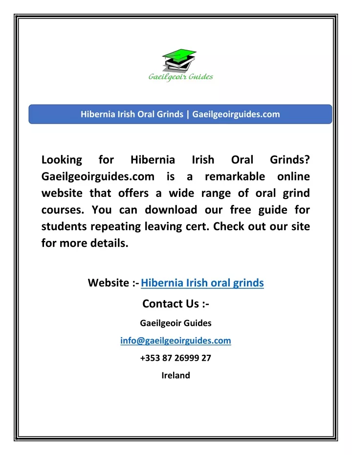 hibernia irish oral grinds gaeilgeoirguides com