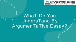 What Do You Understand By Argumentative Essay