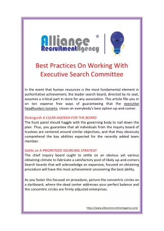 best practices on working with executive search