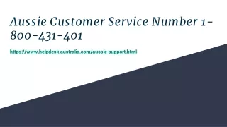 Dial Aussie customer service number 1-800-431ervice Number