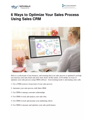 6 Ways to Optimize Your Sales Process | Sales CRM | Businessezee