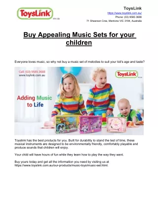 Buy Appealing Music Sets for your children