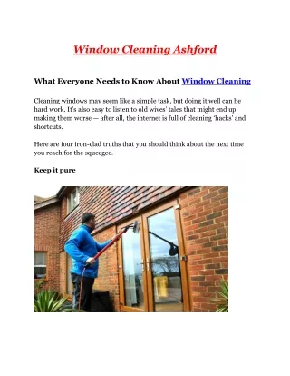 Window Cleaning Ashford .