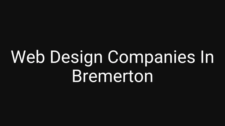 web design companies in bremerton