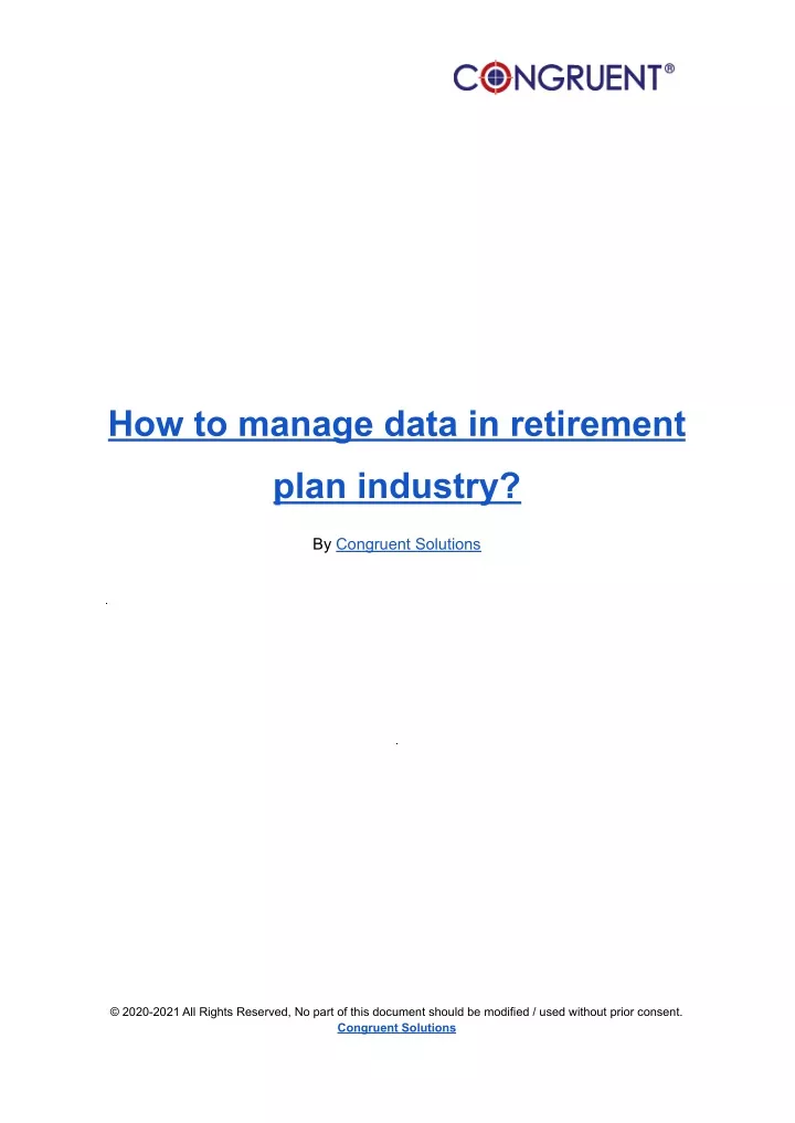 how to manage data in retirement