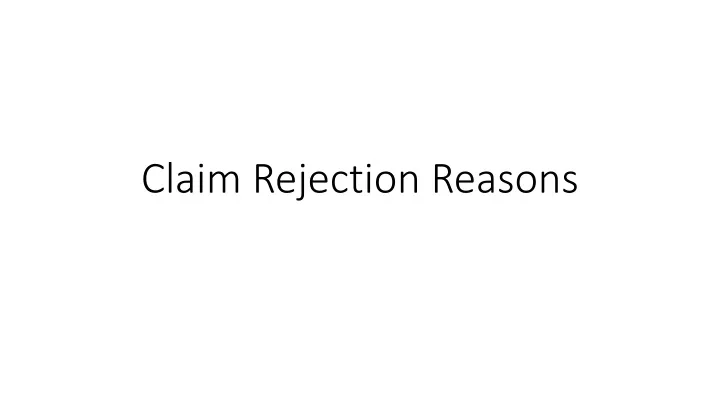 claim rejection reasons