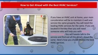 How to Get Ahead with the Best HVAC Services