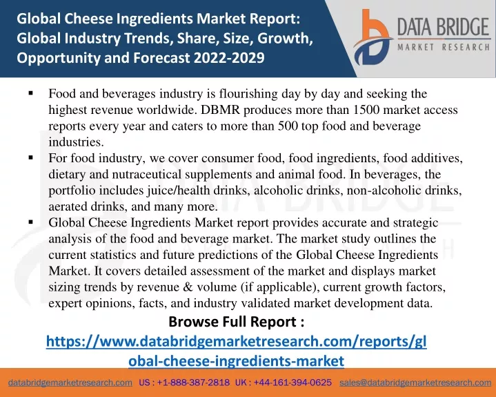 global cheese ingredients market report global