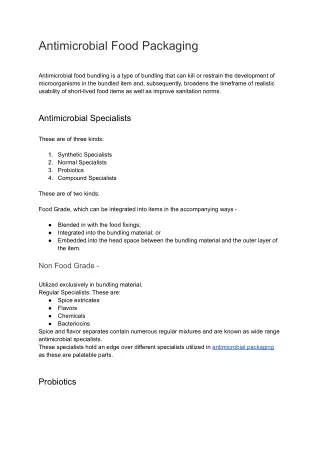 antimicrobial food packaging