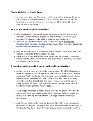 mobile website vs mobile apps