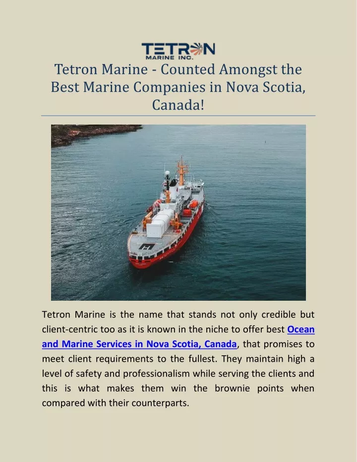 tetron marine counted amongst the best marine