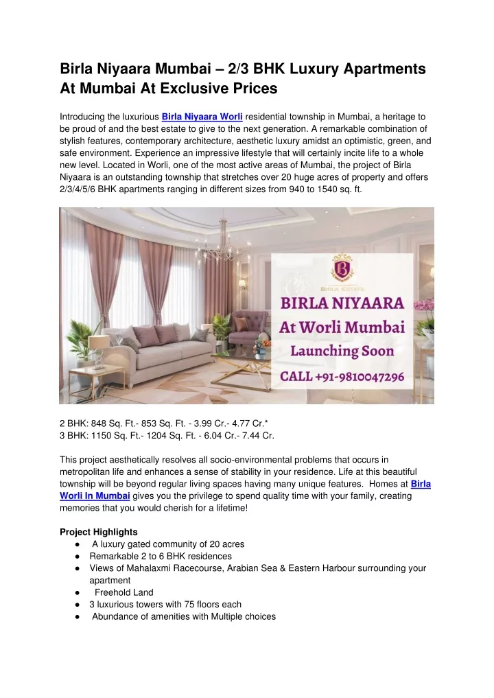 birla niyaara mumbai 2 3 bhk luxury apartments