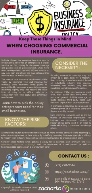 Keep These Things In Mind When Choosing Commercial Insurance