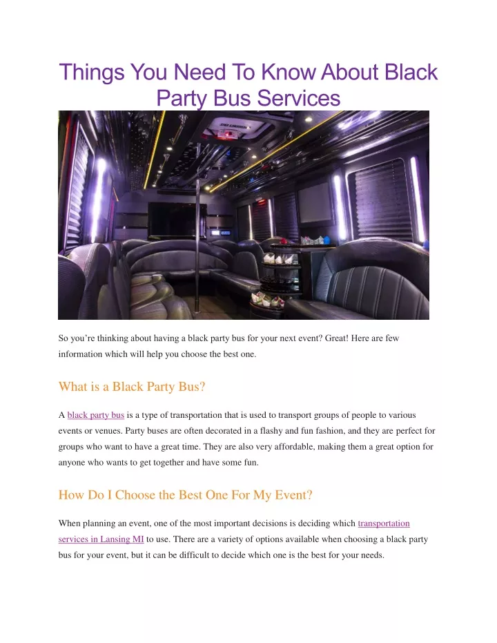things you need to know about black party