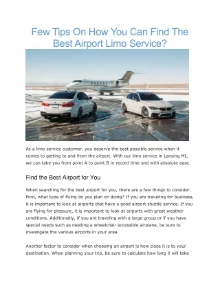 Limo service airport