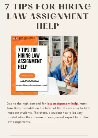 7 Tips For Hiring Law Assignment Help