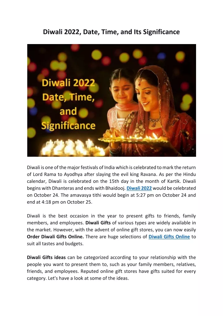 diwali 2022 date time and its significance