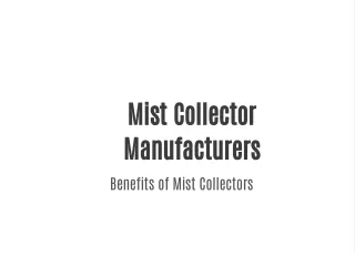 Mist Collector Manufacturers