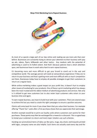 Ireland Lanyards Article 1 Ways Print Marketing Earns Repeat Business (1)