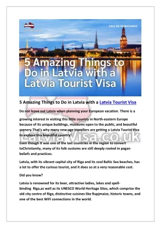 5 Amazing Things to Do in Latvia with a Latvia Tourist Visa