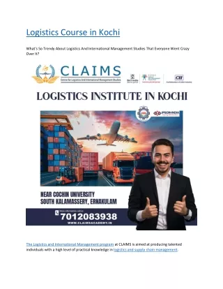 Logistics Course in Kochi