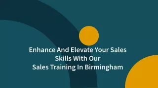 Best Sales Training In Birmingham.