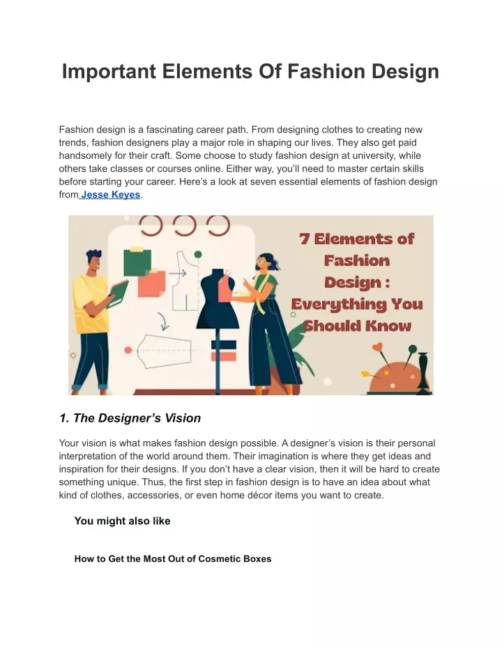 important elements of fashion design