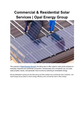 Commercial & Residential Solar Services _ Opal Energy Group