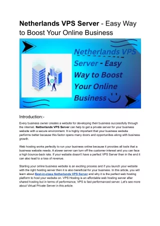 netherlands vps server easy way to boost your