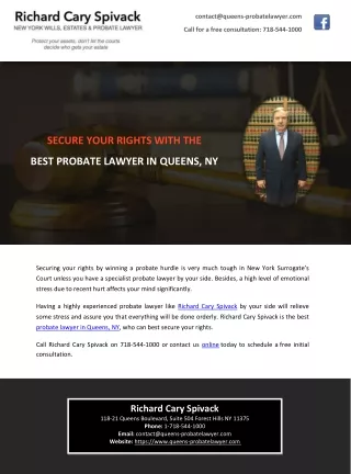 SECURE YOUR RIGHTS WITH THE BEST PROBATE LAWYER IN QUEENS, NY
