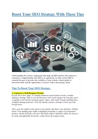 Boost Your SEO Strategy With These Tips