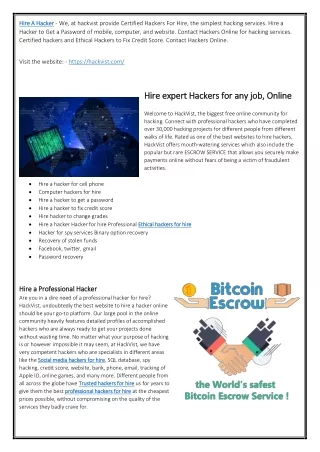 Professional hackers for hire