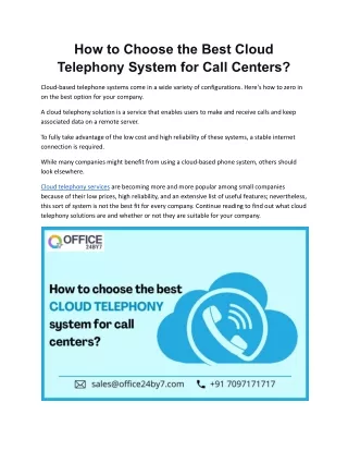 how to choose the best cloud telephony system
