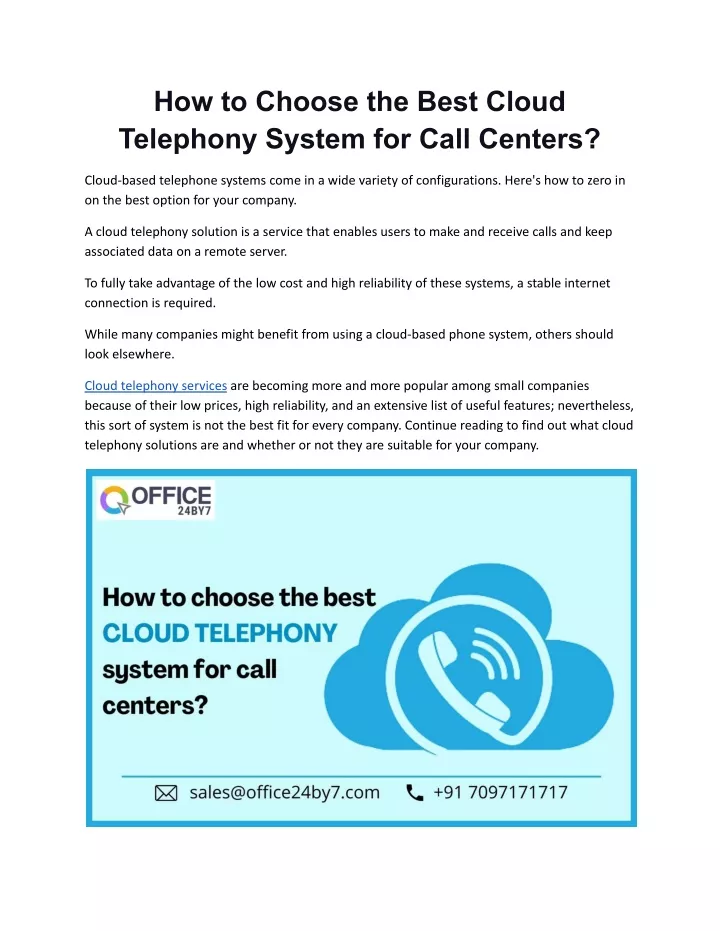 how to choose the best cloud telephony system