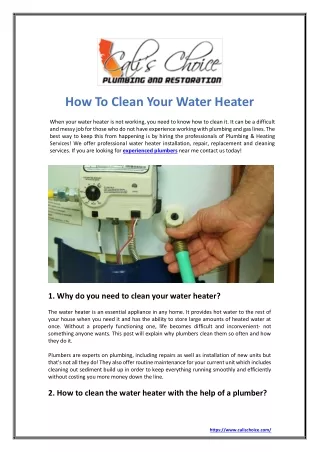How To Clean Your Water Heater