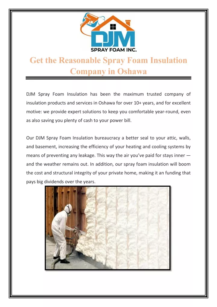 get the reasonable spray foam insulation company