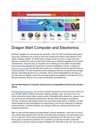 Dragon Mart Computer and Electronics