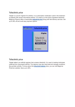 Tofacitinib price