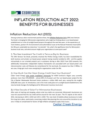 Inflation Reduction Act of 2022