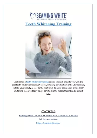 Looking For a Teeth whitening training institute?