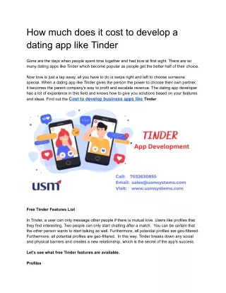 how much does it cost to develop a dating